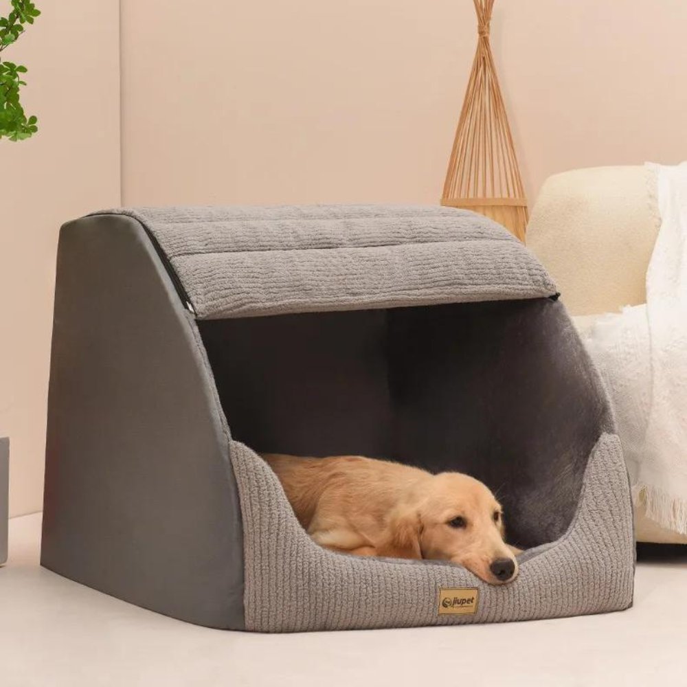 Covered Dog Bed | Cosy Enclosed Den for Medium and Large Dogs