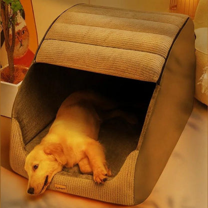 Covered Dog Bed | Cosy Enclosed Den for Medium and Large Dogs