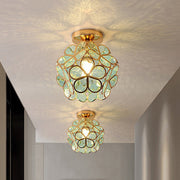 Floral Flush Mount Ceiling Light | Decorative Hallway And Bedroom Lighting