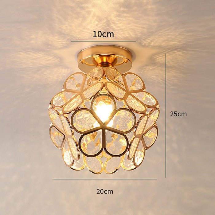Floral Flush Mount Ceiling Light | Decorative Hallway And Bedroom Lighting