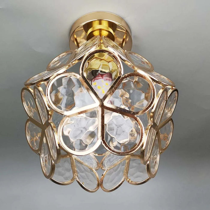 Floral Flush Mount Ceiling Light | Decorative Hallway And Bedroom Lighting