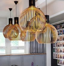 Ceiling Pendant Light Wood Finish | Geometric Design for Home Decor