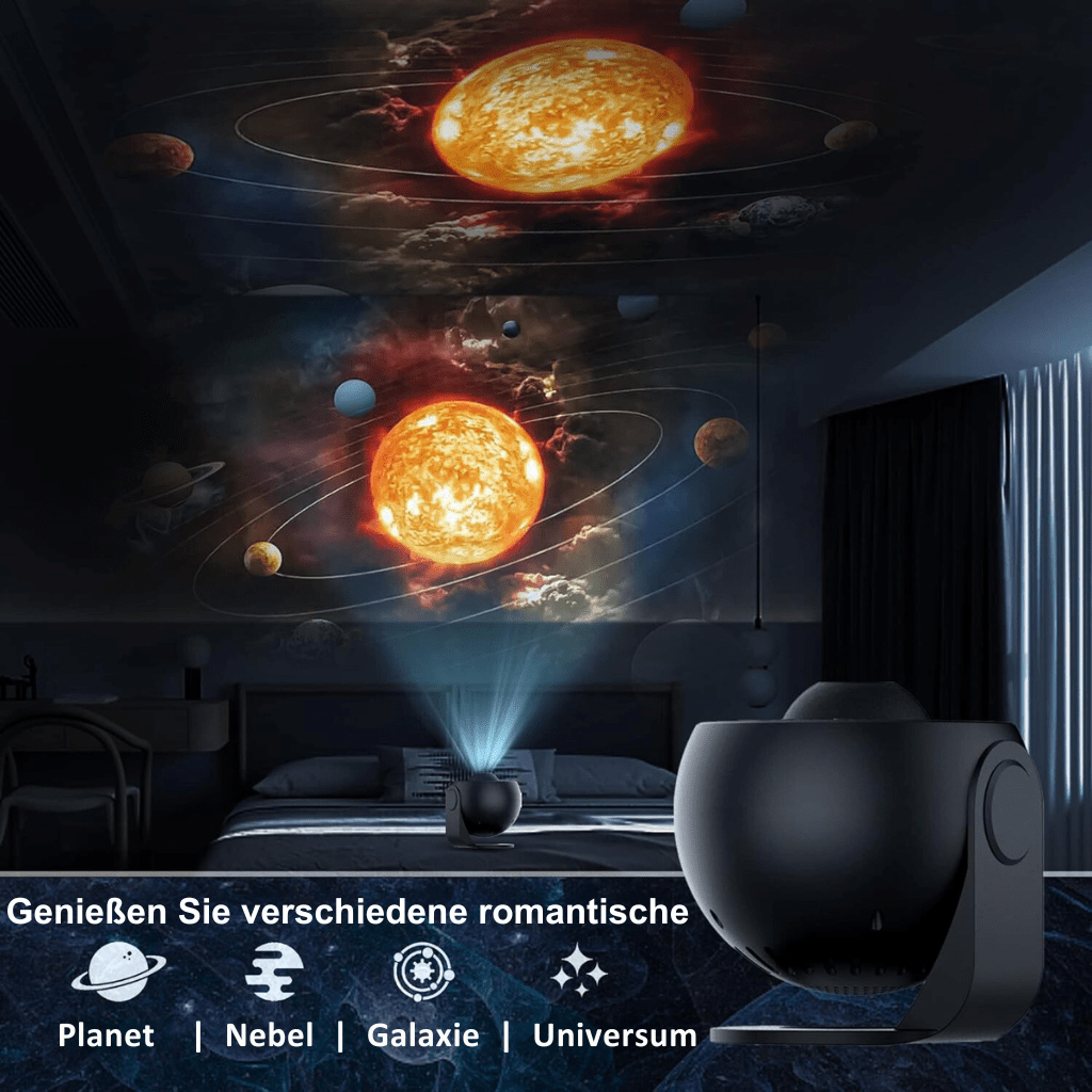 Star Projector | Galaxy Light With Planets Discs And Timer For Bedroom