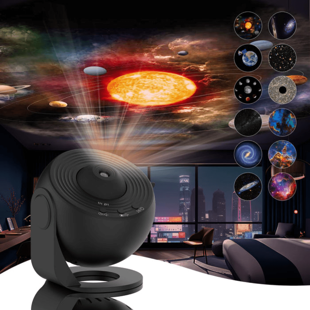 Star Projector | Galaxy Light With Planets Discs And Timer For Bedroom