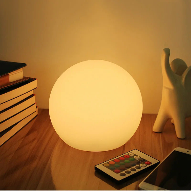 Rechargeable LED Ball Table Lamp | 16 Colour Modes With Remote For Bedroom & Living Room