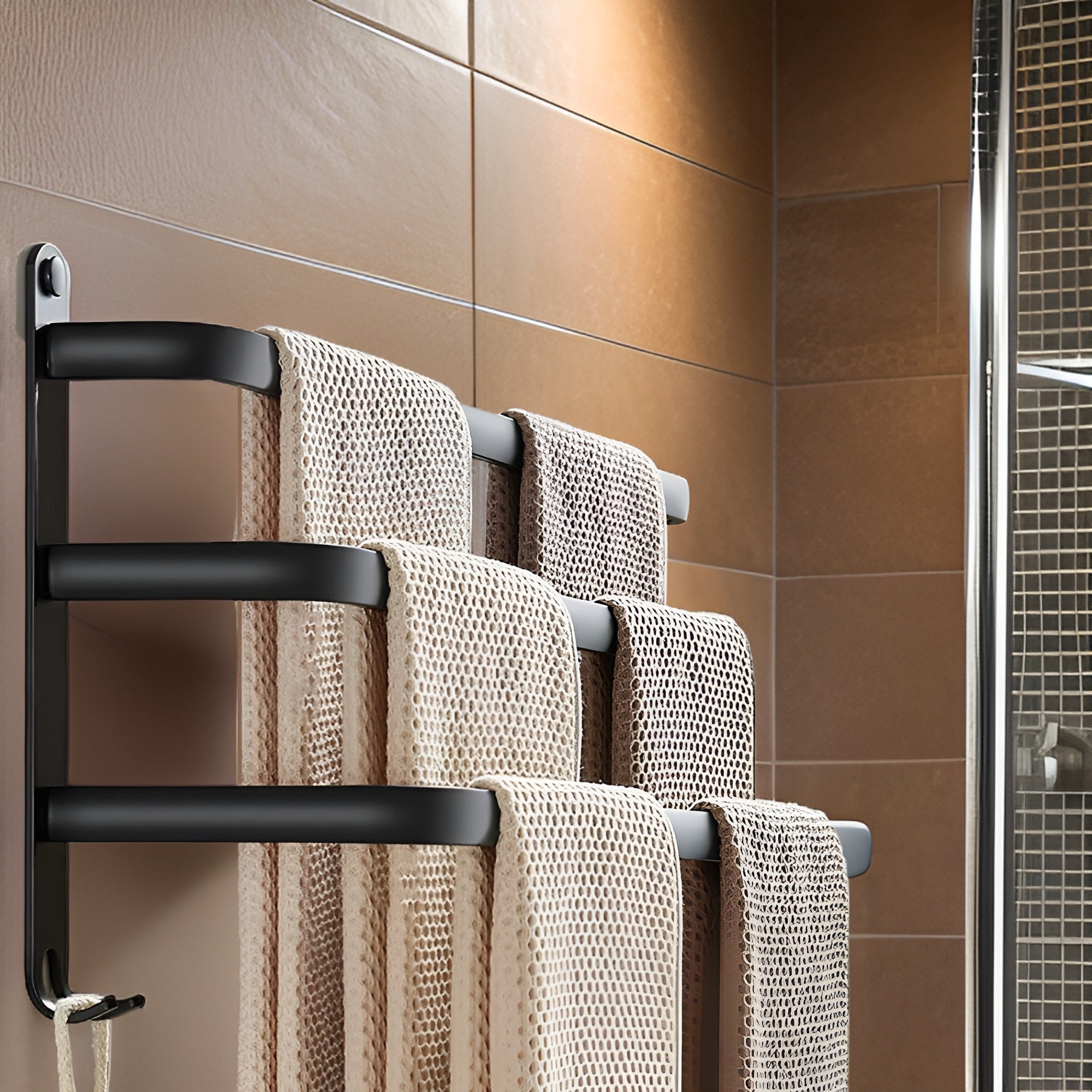 Bathroom Towel Rail Wall | Mounted Double or Triple Bar Space Saving Rack