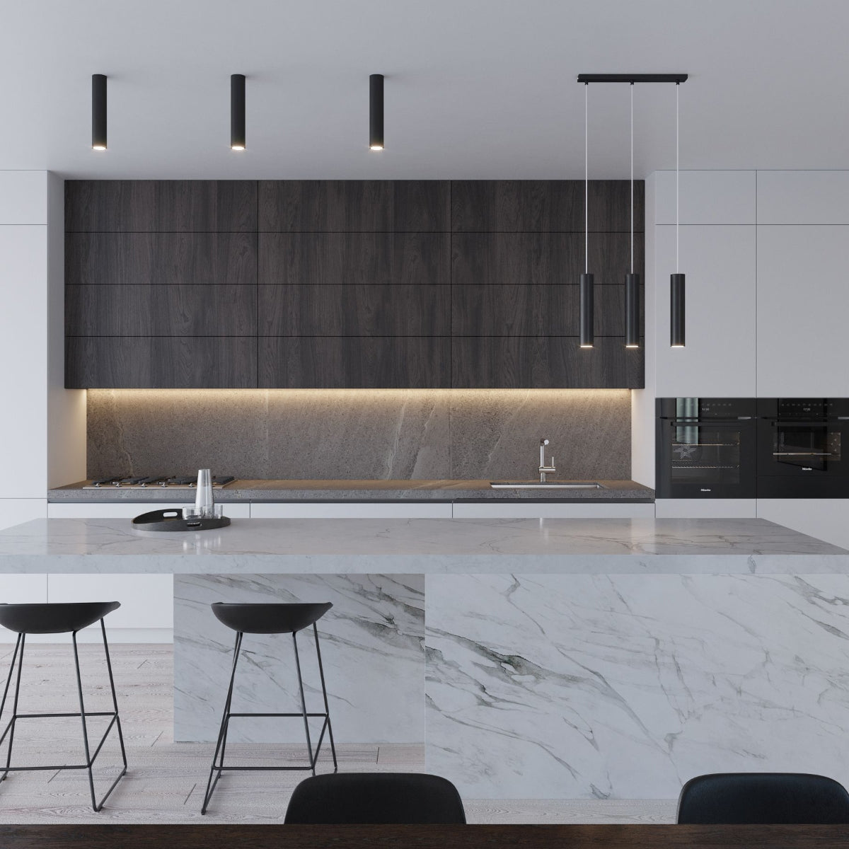 Cylinder Pendant Light | 3 Light Adjustable GU10 Pendant For Kitchen Island And Dining