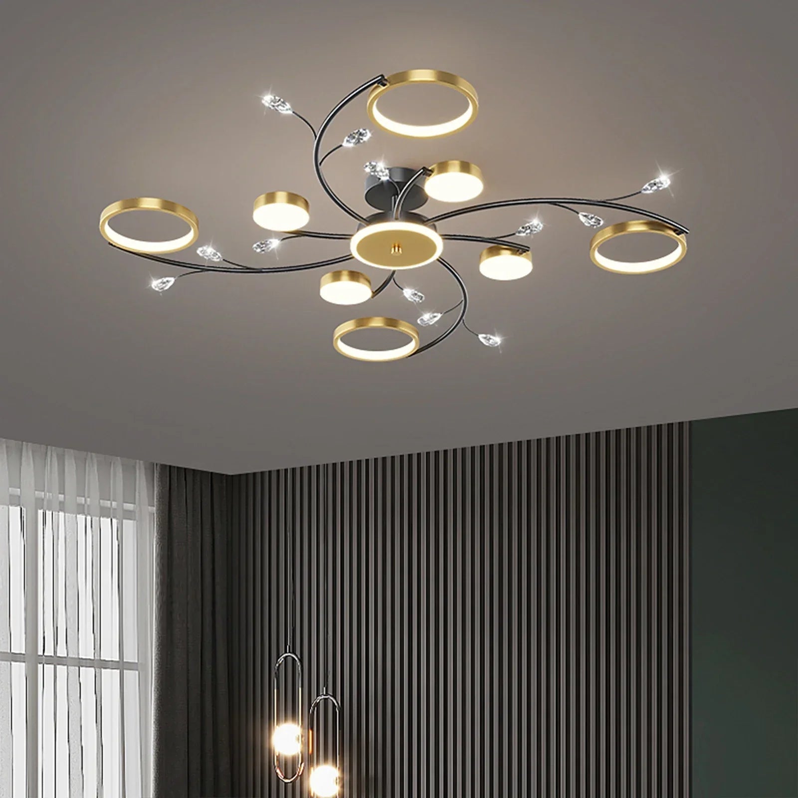 Modern LED Ceiling Light | Dimmable Remote Living Room Bedroom Dining