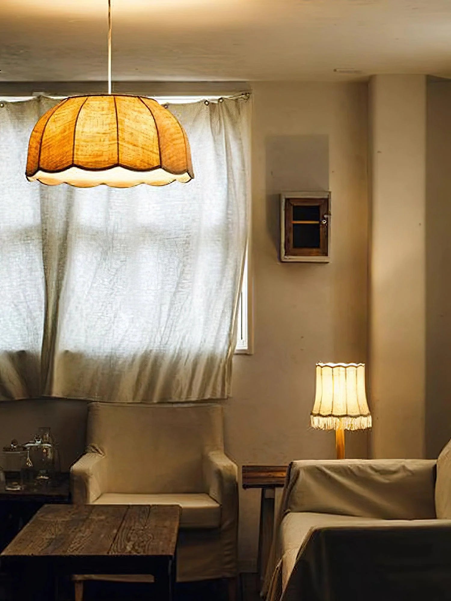 Scalloped Pendant Light | Natural Style For Living Room Bedroom