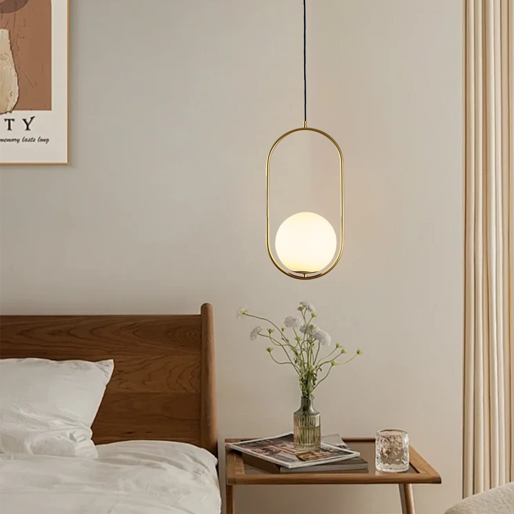 Circle Frame Globe Pendant Light | Living Room & Dining Room Lighting