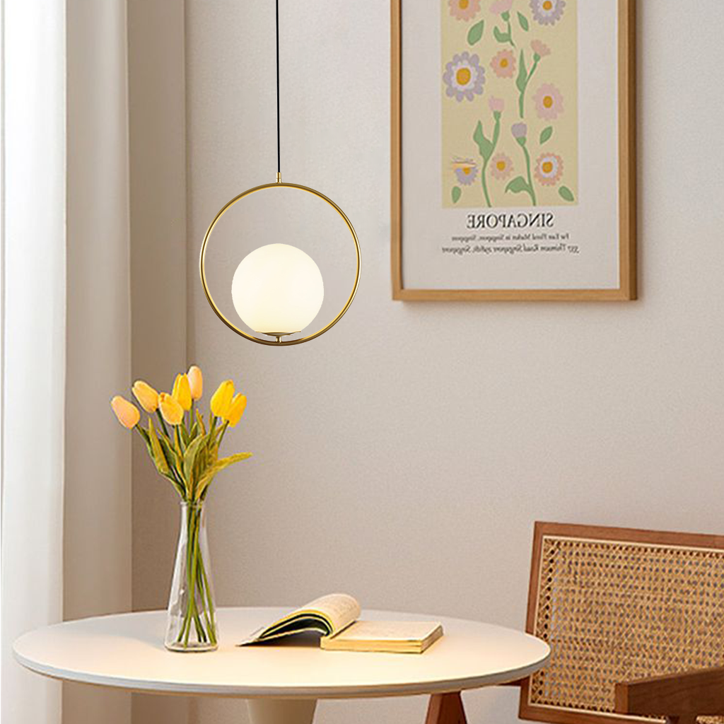 Circle Frame Globe Pendant Light | Living Room & Dining Room Lighting