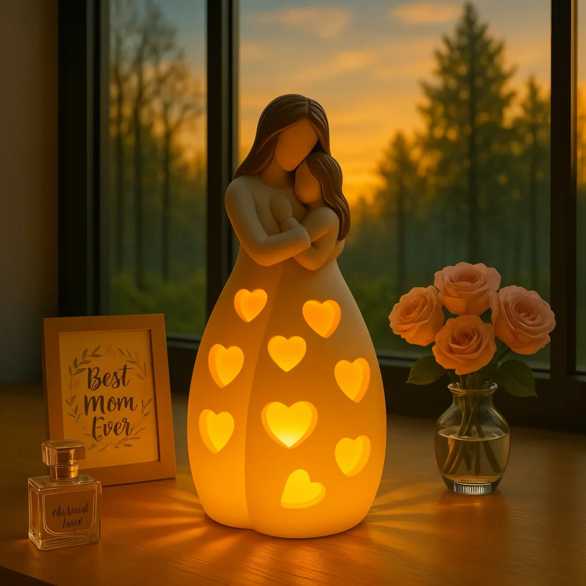 Mother And Child Table Lamp | Warm Ambient Night Light