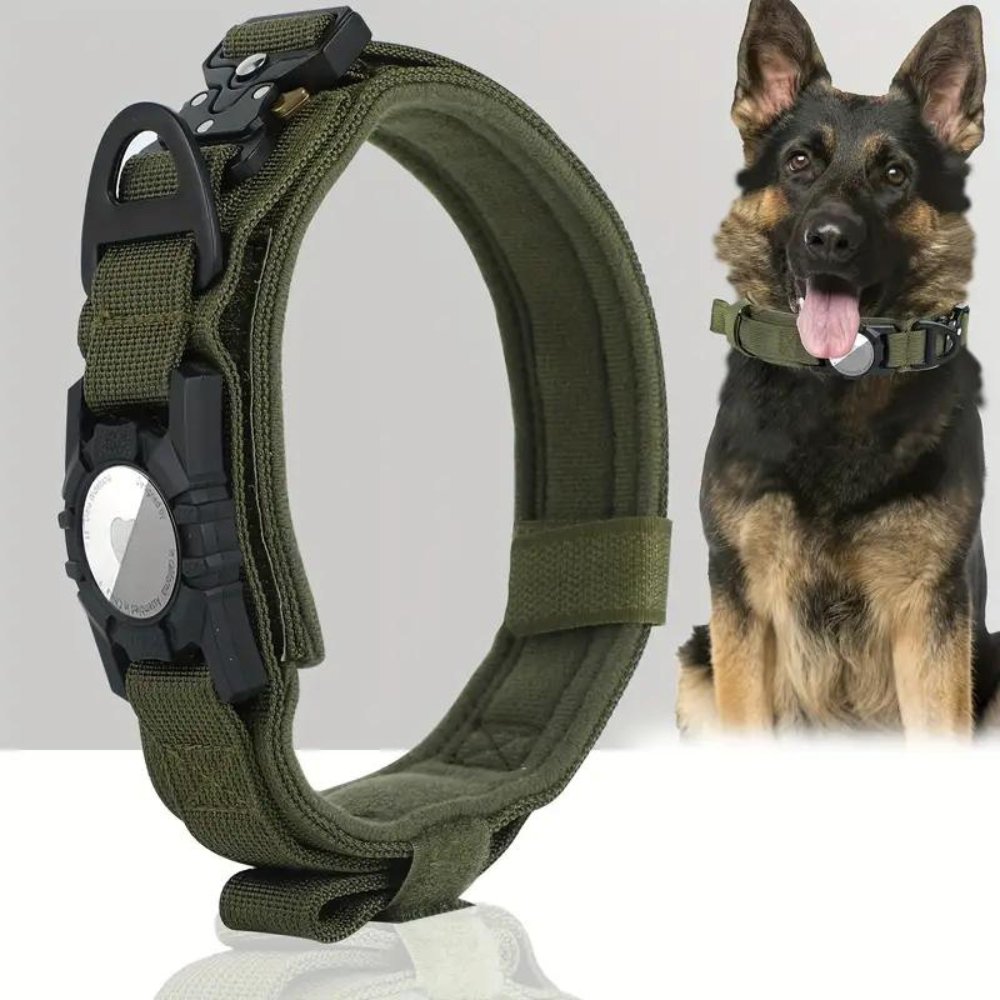 Dog Collar with Tracker Holder | Adjustable for Medium and Large Dogs