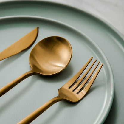 Modern Flatware Set | Sleek Metal Tableware Utensils
