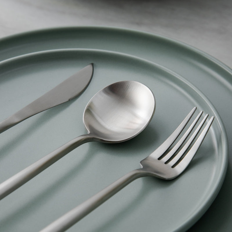 Modern Flatware Set | Sleek Metal Tableware Utensils