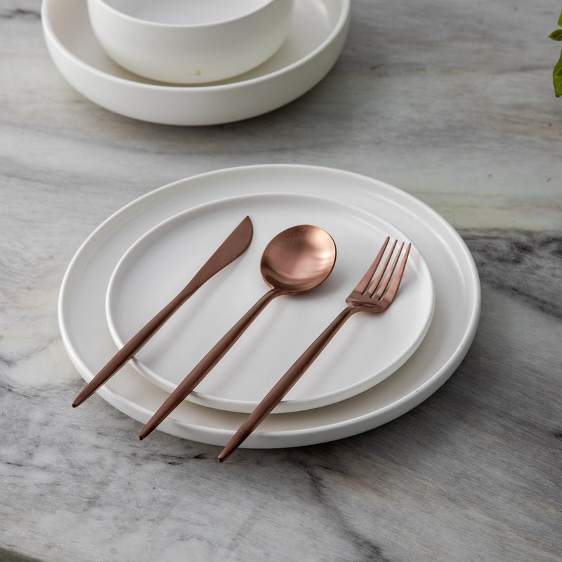 Modern Flatware Set | Sleek Metal Tableware Utensils