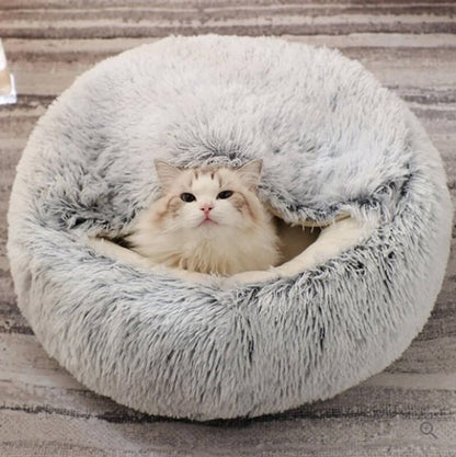Calming Nest Pet Bed | Hooded Cave for Cats and Small Dogs
