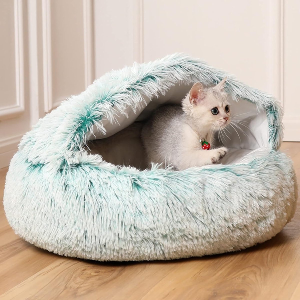 Calming Nest Pet Bed | Hooded Cave for Cats and Small Dogs