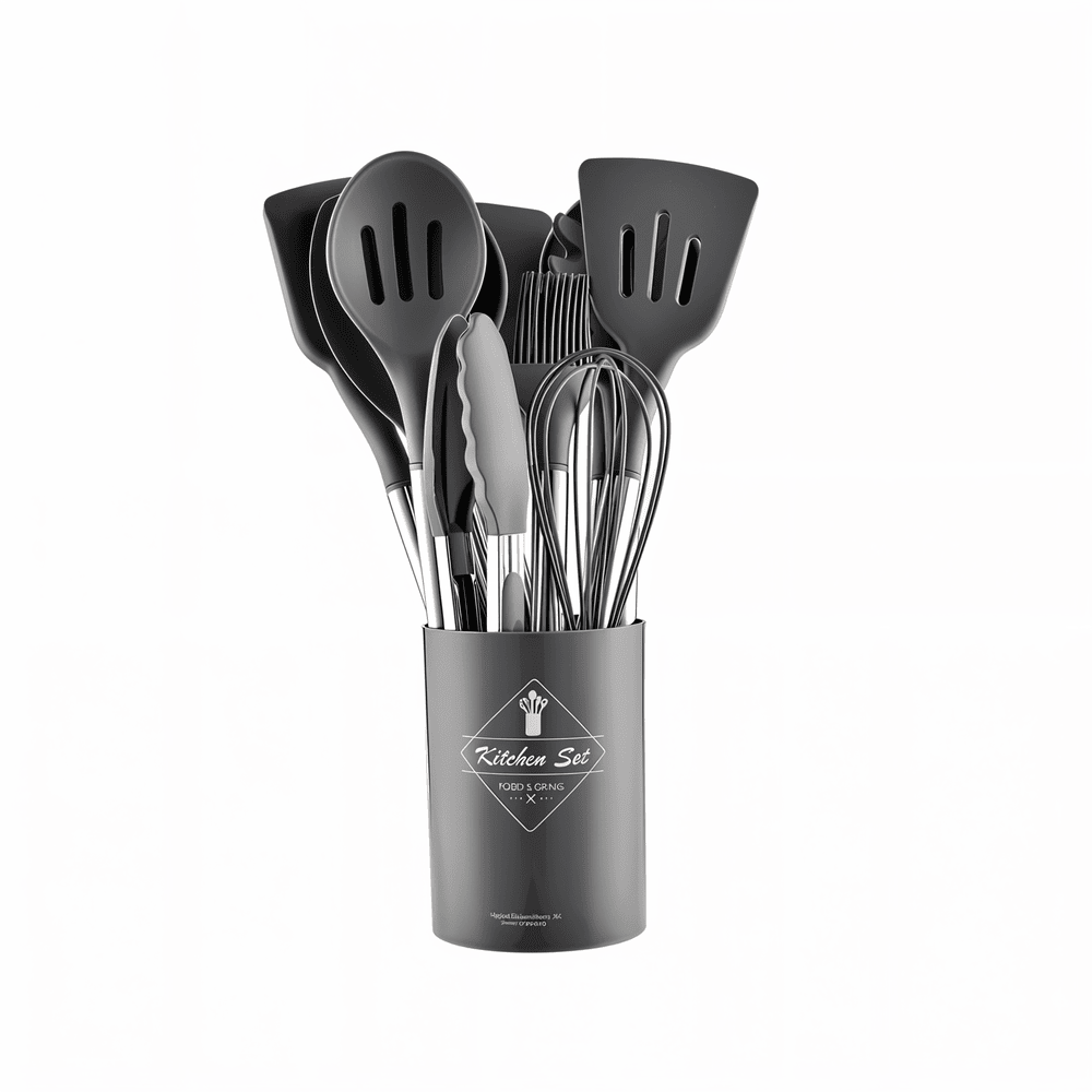 Kitchen Utensil Set With Holder | 12 Piece Non Scratch Cooking