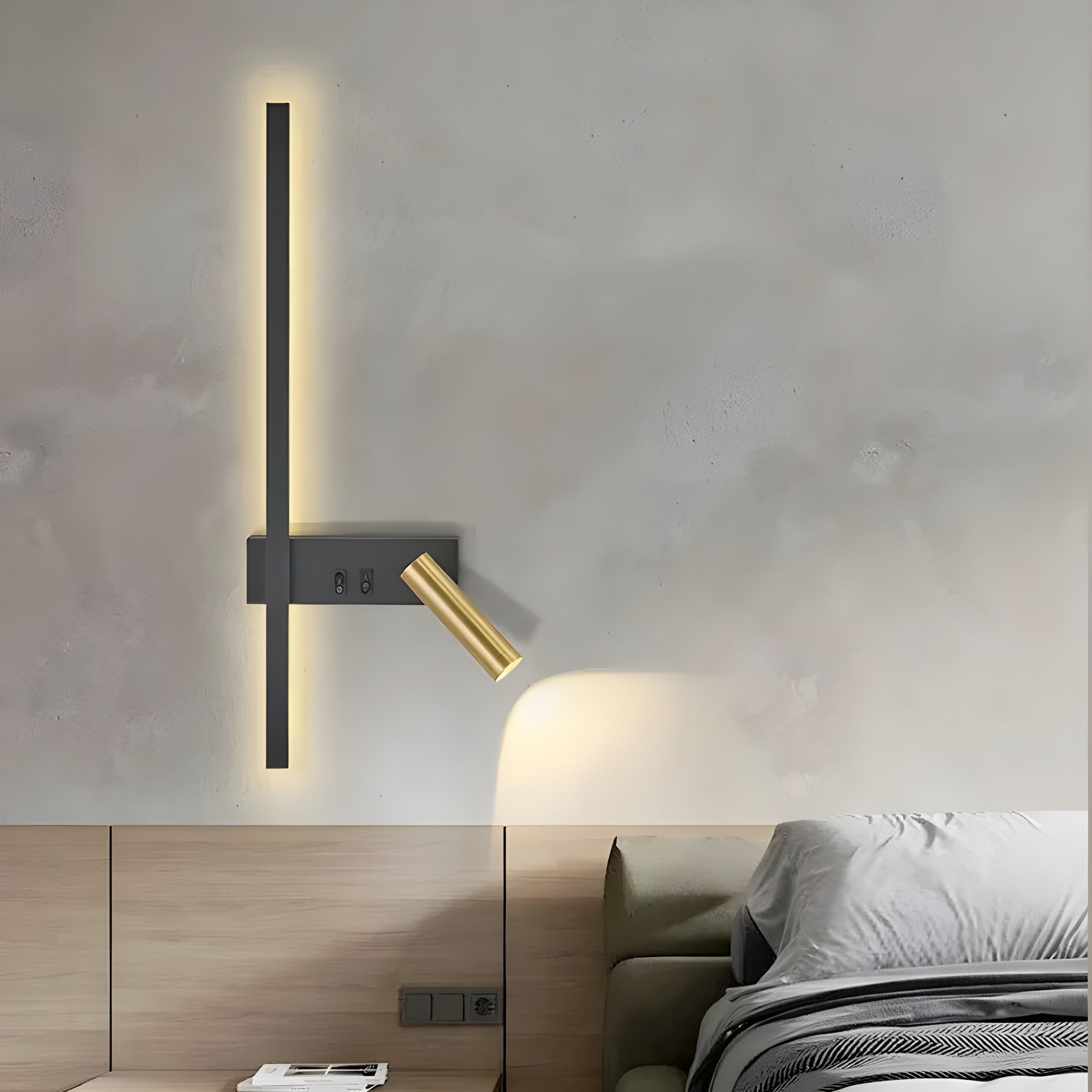 LED Wall Light | Up Down Minimalist Switch Adjustable Reading Spotlight