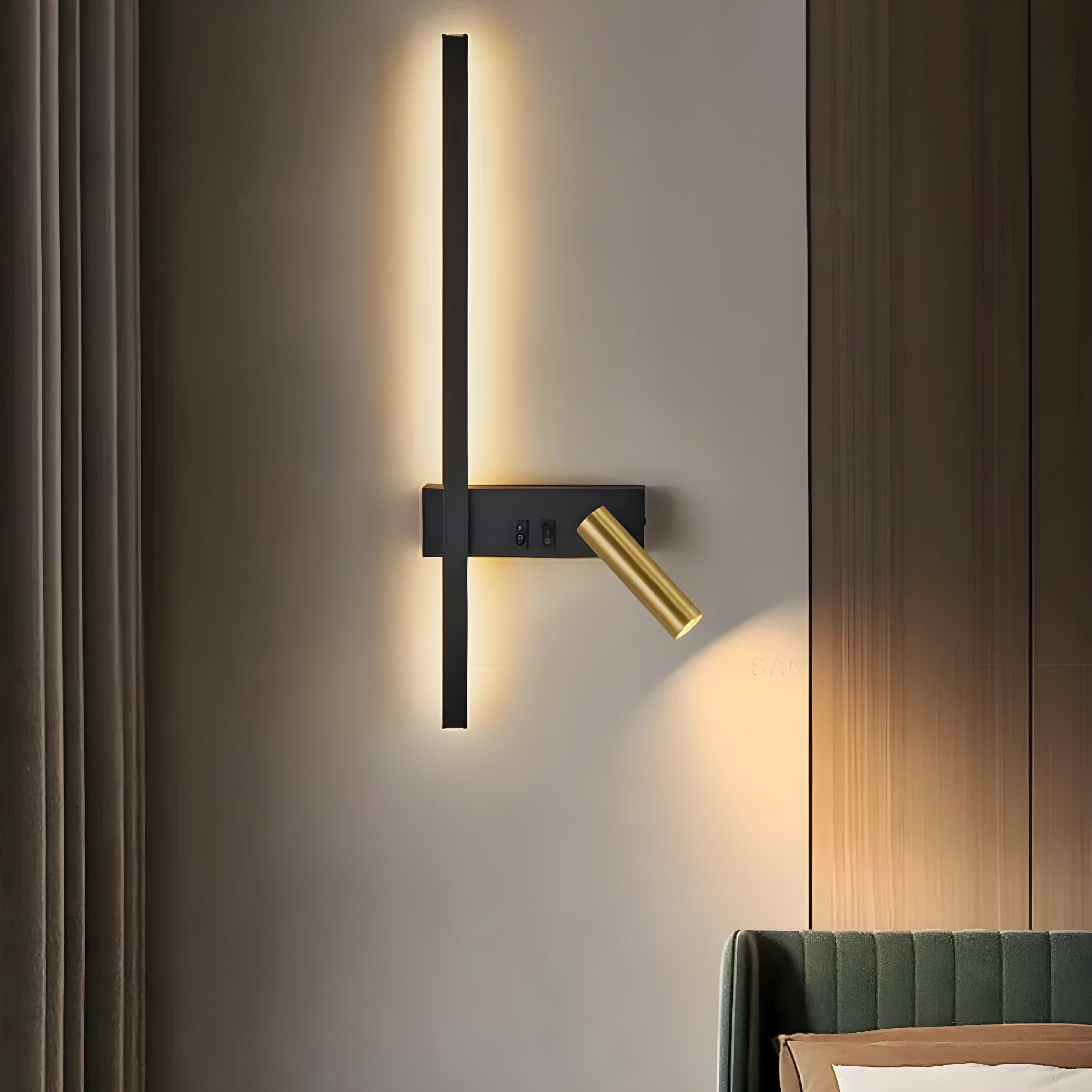 LED Wall Light | Up Down Minimalist Switch Adjustable Reading Spotlight