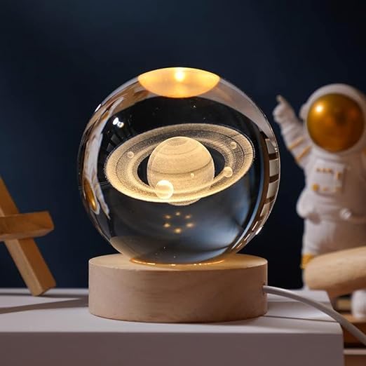 Crystal Ball Night Light | 3D Engraved Ambient Lamp