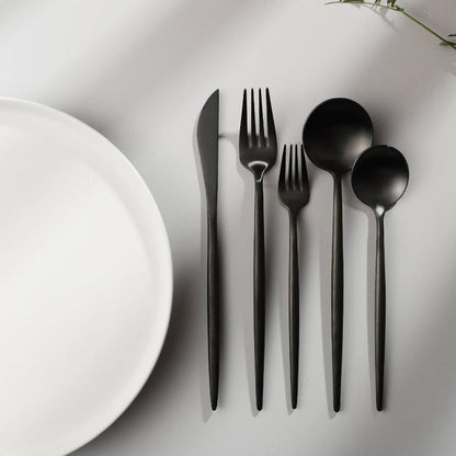 Modern Flatware Set | Sleek Metal Tableware Utensils