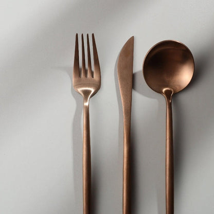 Modern Flatware Set | Sleek Metal Tableware Utensils