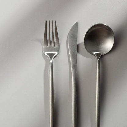 Modern Flatware Set | Sleek Metal Tableware Utensils