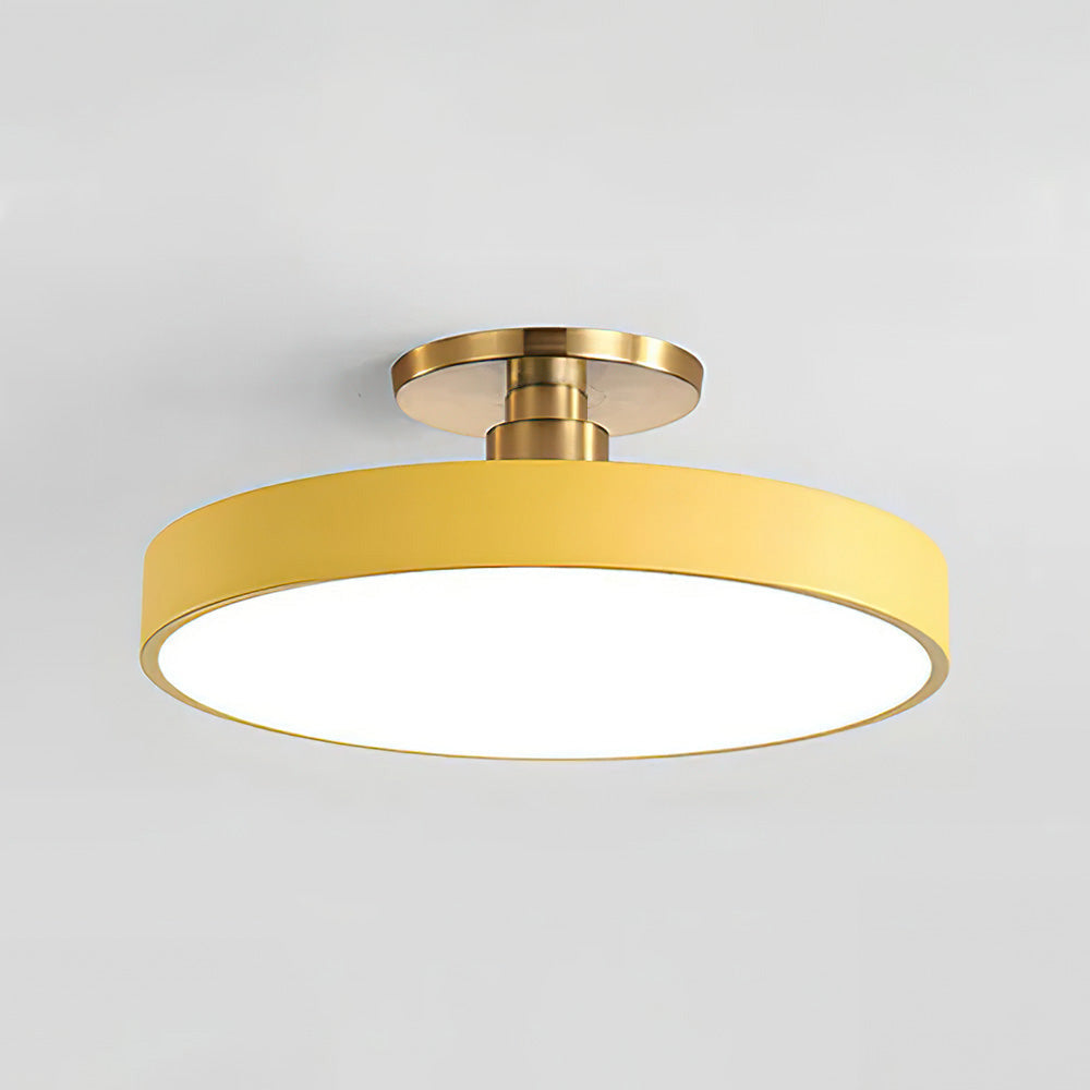 Modern Round LED Ceiling Light | Semi Flush Fixture for Hallway Dining Room Bedroom & Living Room