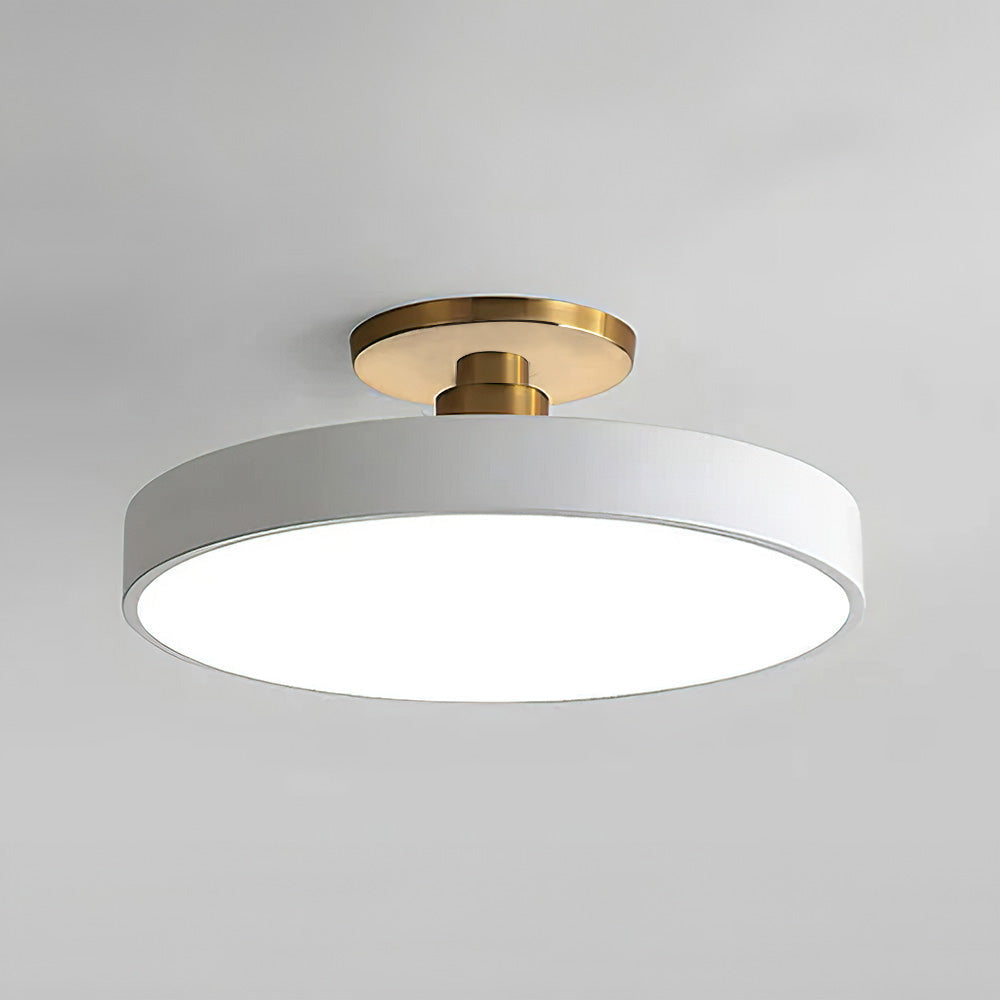 Modern Round LED Ceiling Light | Semi Flush Fixture for Hallway Dining Room Bedroom & Living Room