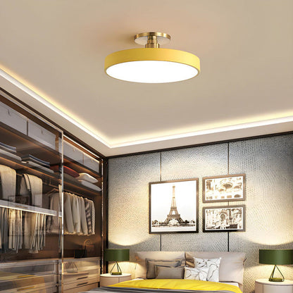 Modern Round LED Ceiling Light | Semi Flush Fixture for Hallway Dining Room Bedroom & Living Room