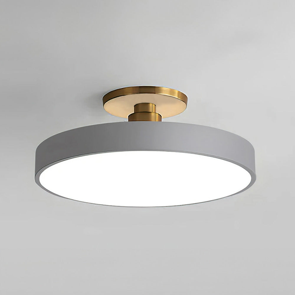 Modern Round LED Ceiling Light | Semi Flush Fixture for Hallway Dining Room Bedroom & Living Room