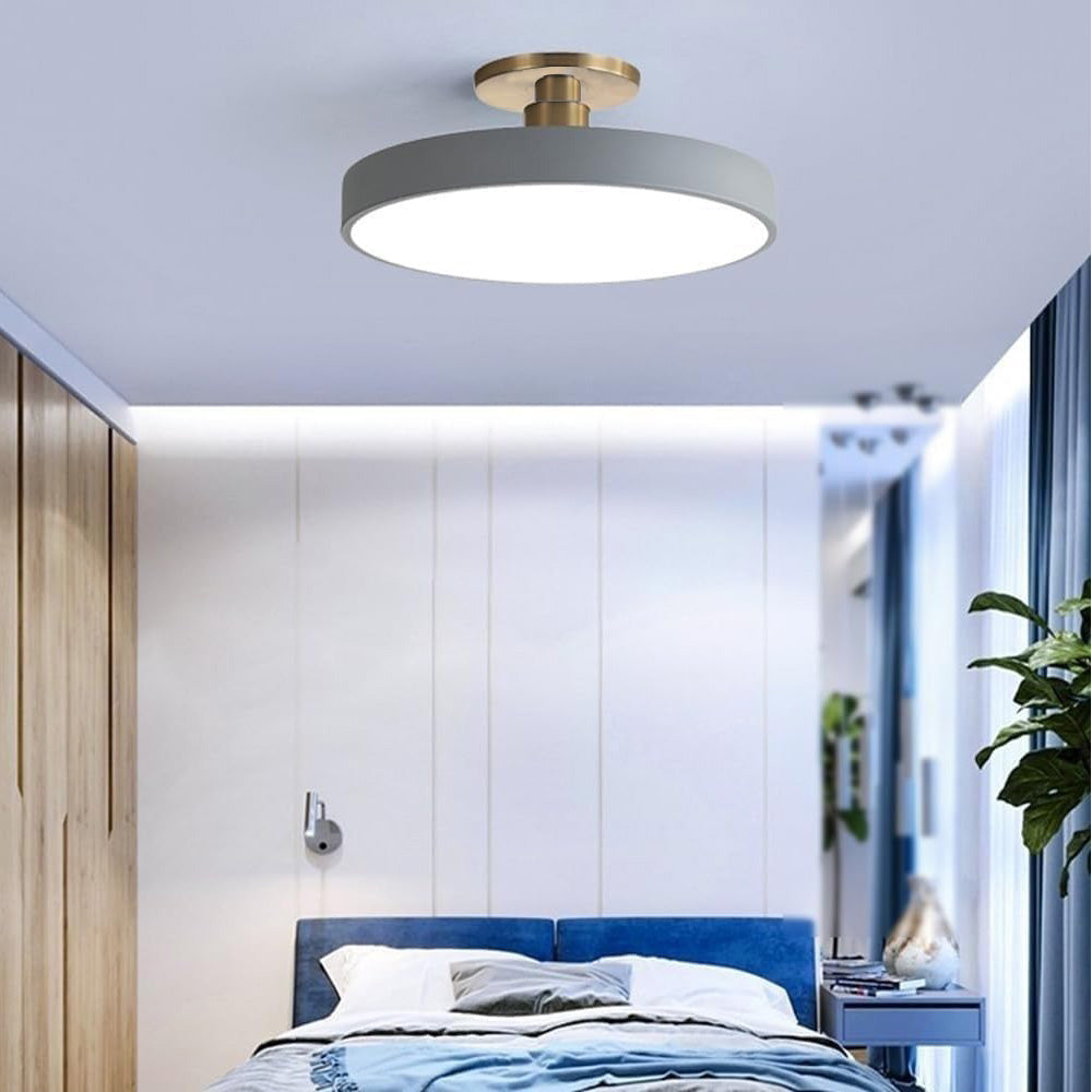 Modern Round LED Ceiling Light | Semi Flush Fixture for Hallway Dining Room Bedroom & Living Room