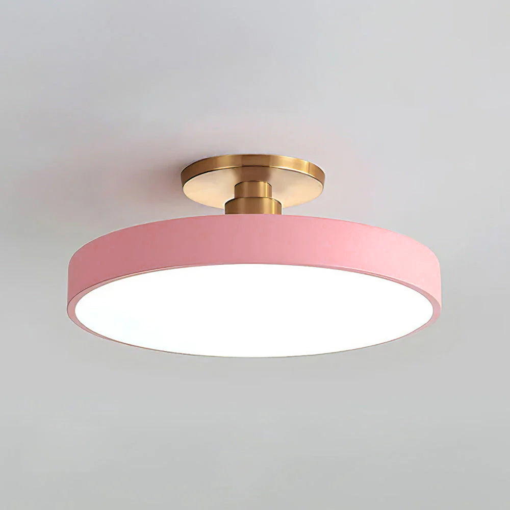 Modern Round LED Ceiling Light | Semi Flush Fixture for Hallway Dining Room Bedroom & Living Room