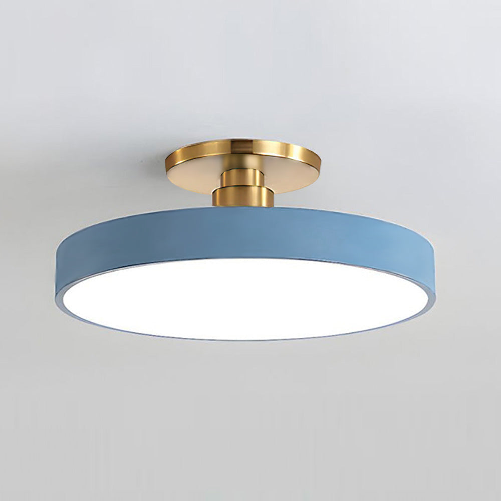 Modern Round LED Ceiling Light | Semi Flush Fixture for Hallway Dining Room Bedroom & Living Room