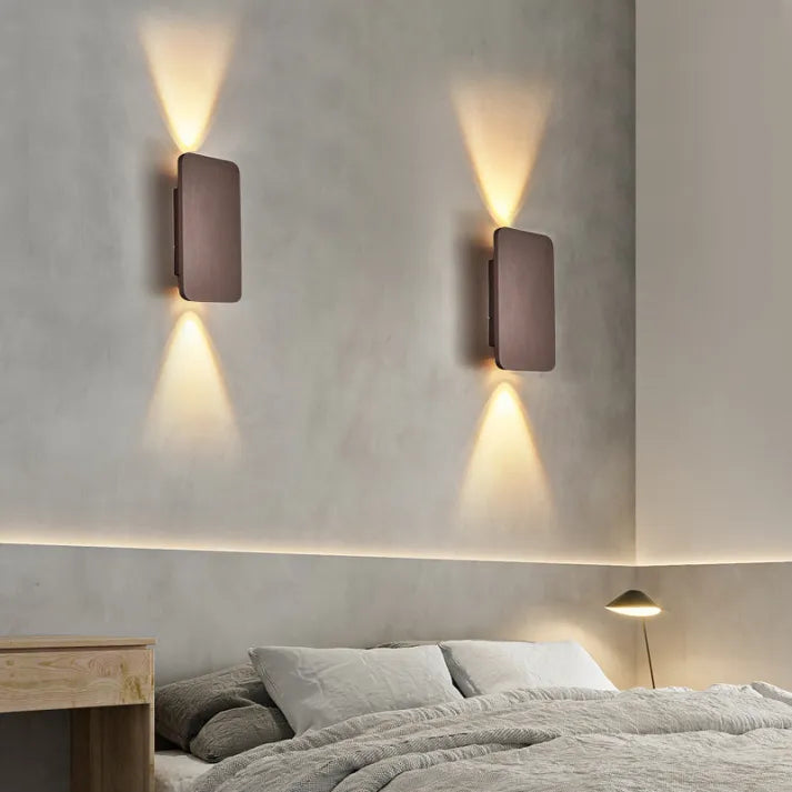 Modern Up Down LED Wall Light | Dimmable Rectangular Sconce For Bedroom Living Room Hallway