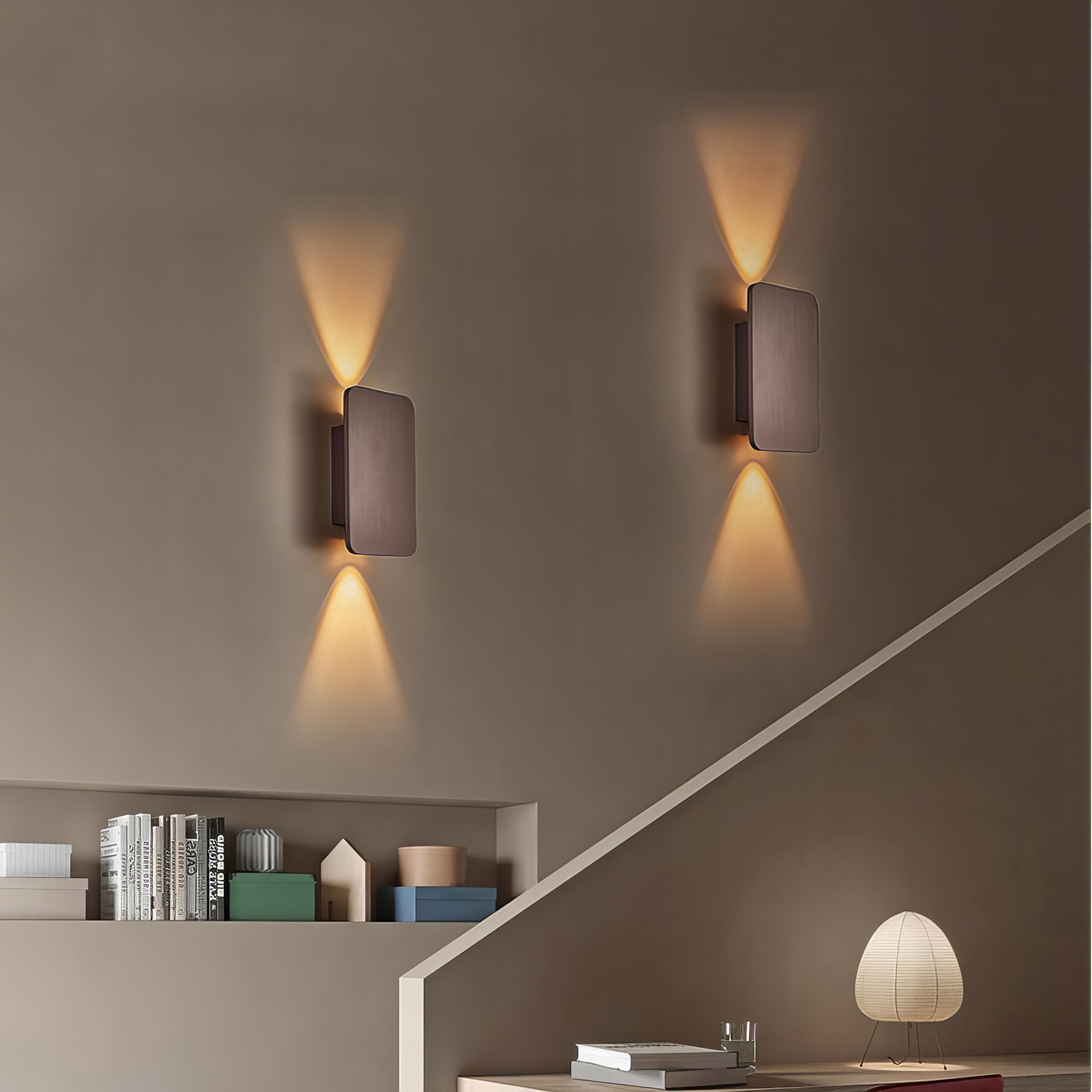 Modern Up Down LED Wall Light | Dimmable Rectangular Sconce For Bedroom Living Room Hallway