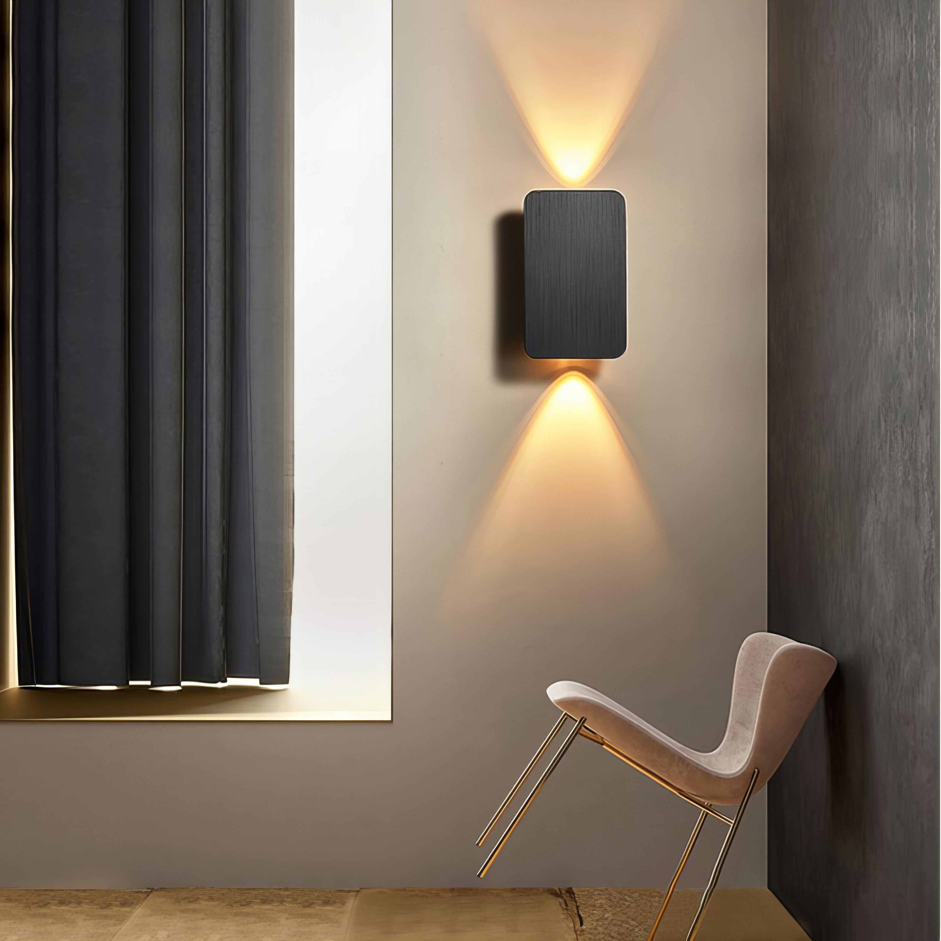 Modern Up Down LED Wall Light | Dimmable Rectangular Sconce For Bedroom Living Room Hallway