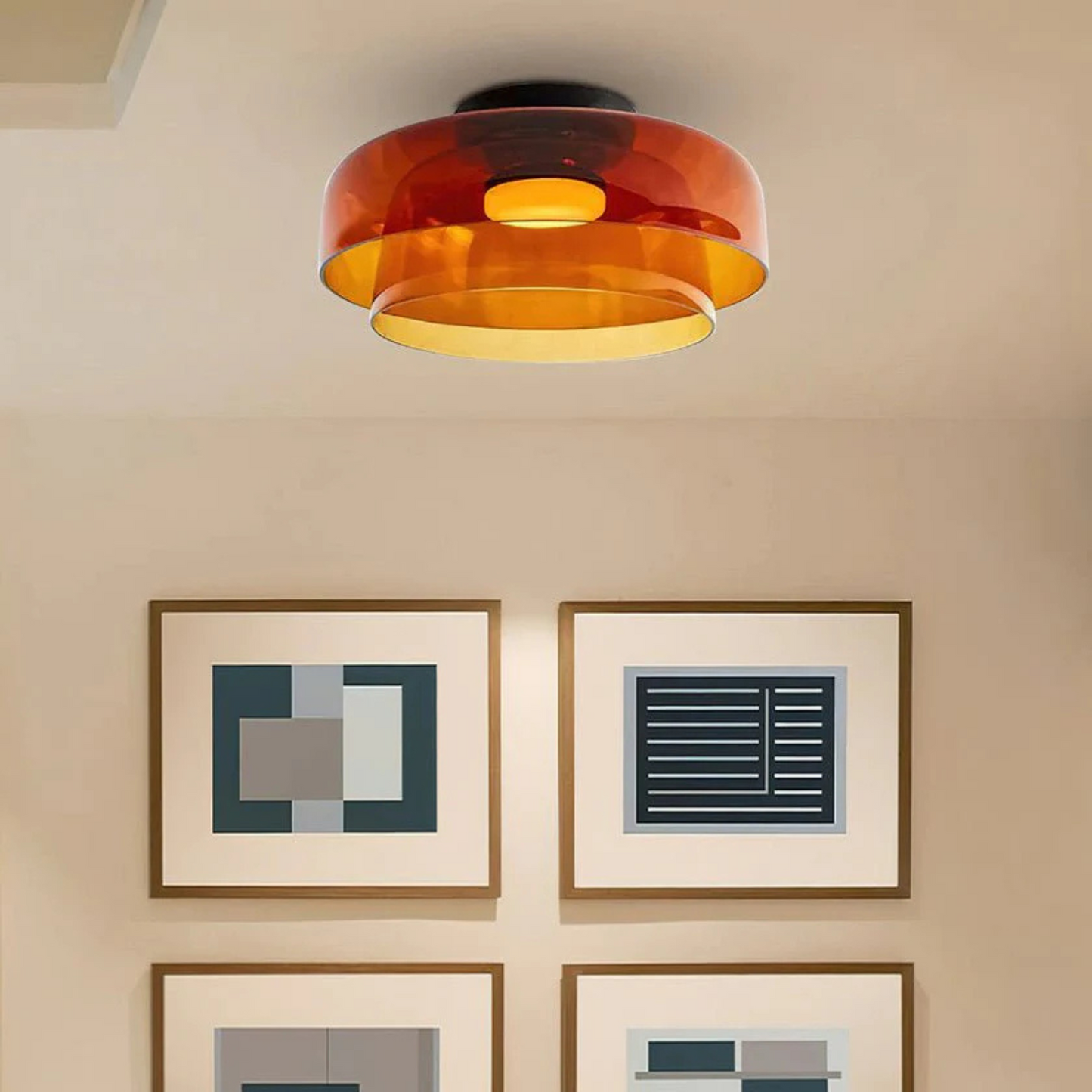Modern Flush Mount Ceiling Light | Soft Ambient LED For Hallway Living Room Bedroom