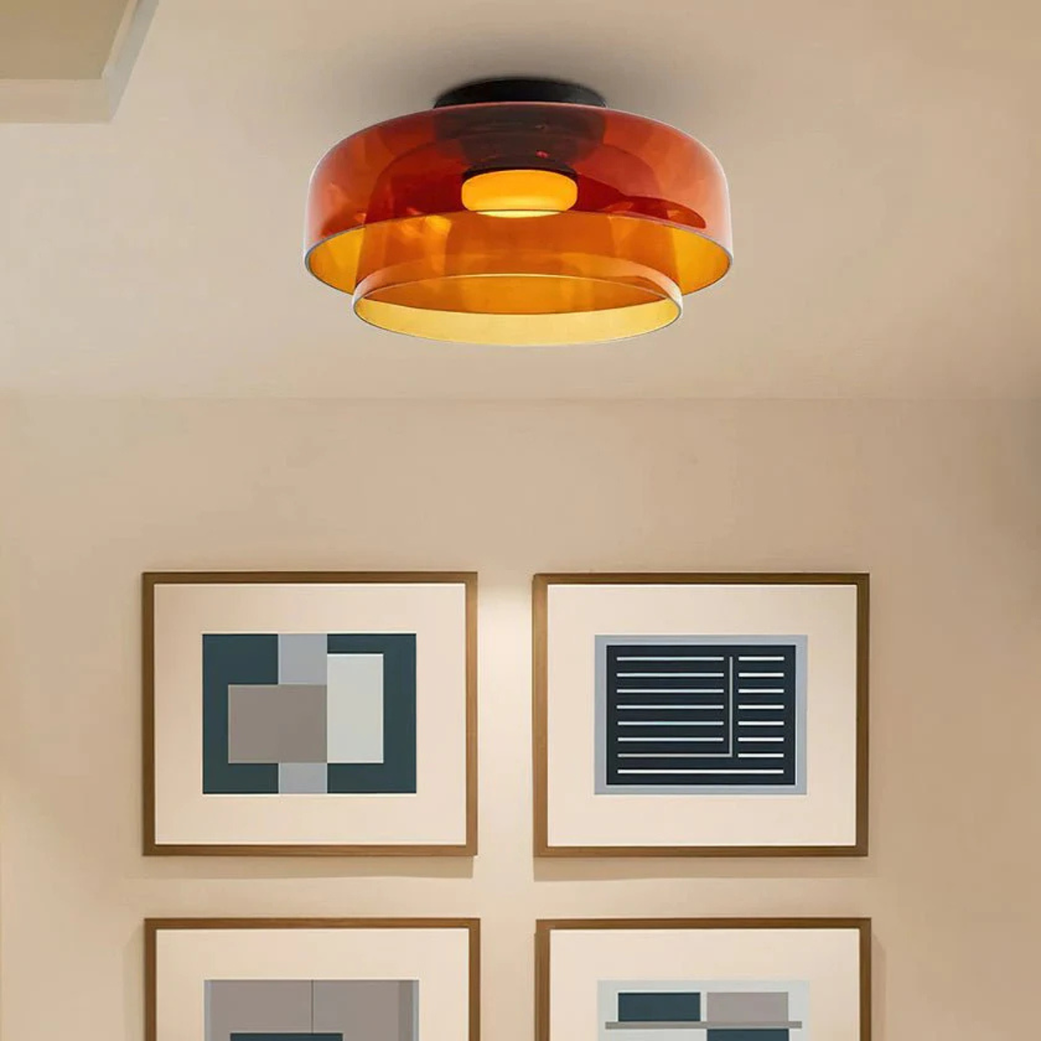 Modern Flush Mount Ceiling Light | Soft Ambient LED For Hallway Living Room Bedroom