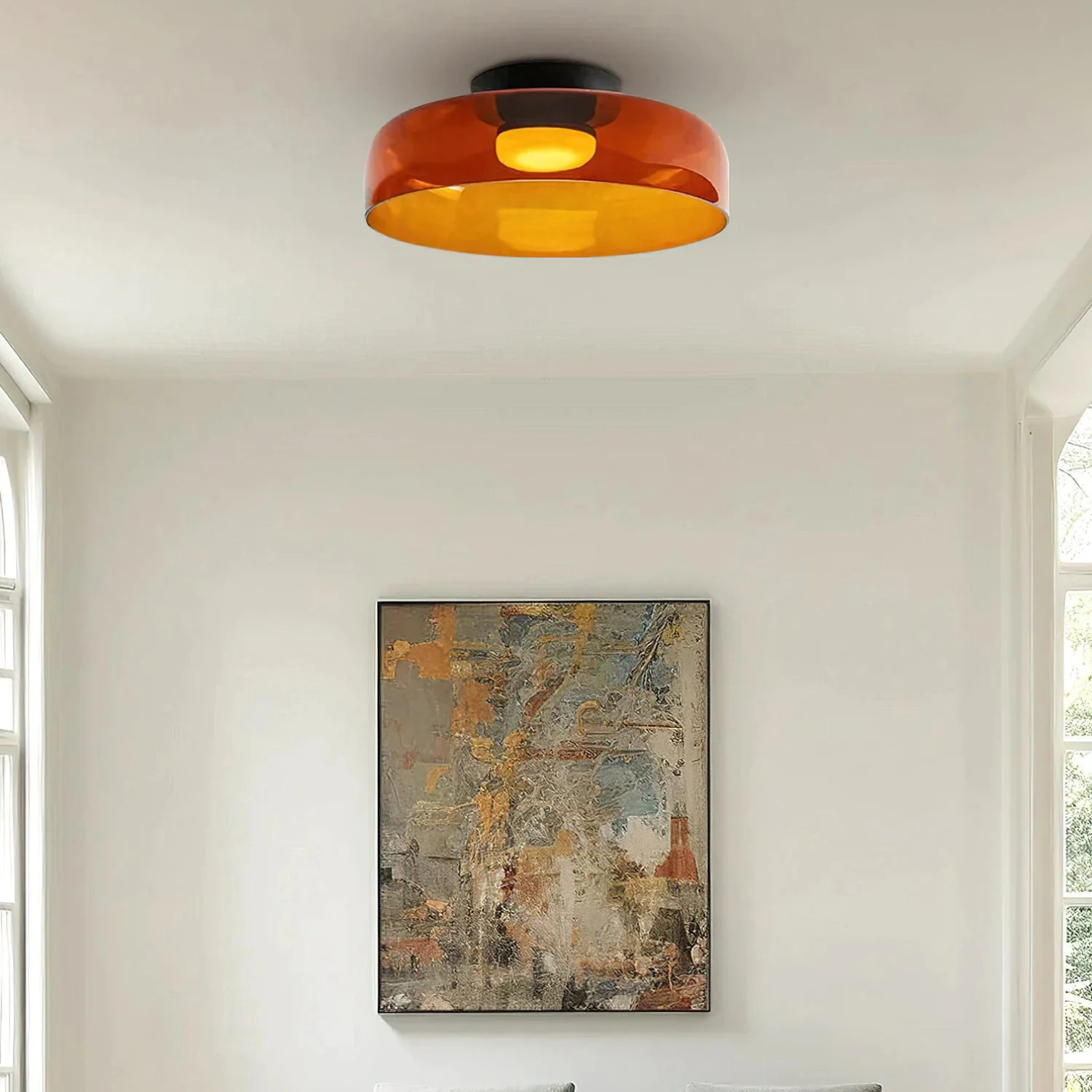Modern Flush Mount Ceiling Light | Soft Ambient LED For Hallway Living Room Bedroom