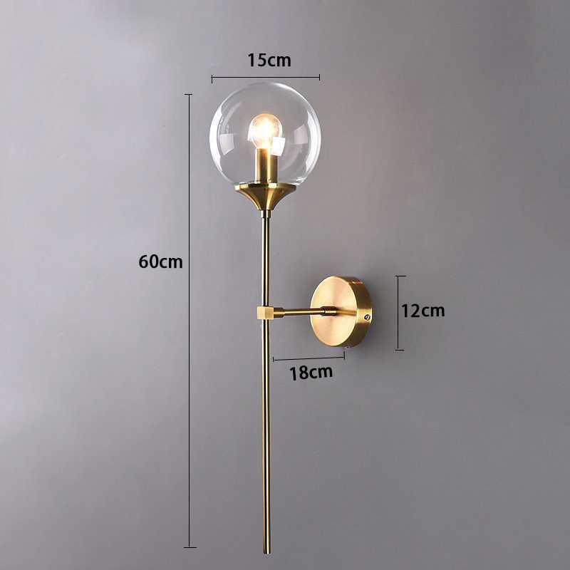 Modern Globe Wall Light | Wall Sconce For Living Room Bedroom & Dining Room