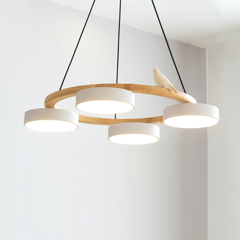 Ring Chandelier with Bird Detail | Pendant Light