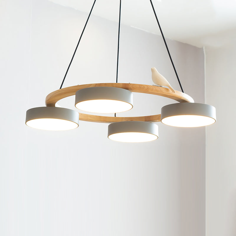 Ring Chandelier with Bird Detail | Pendant Light