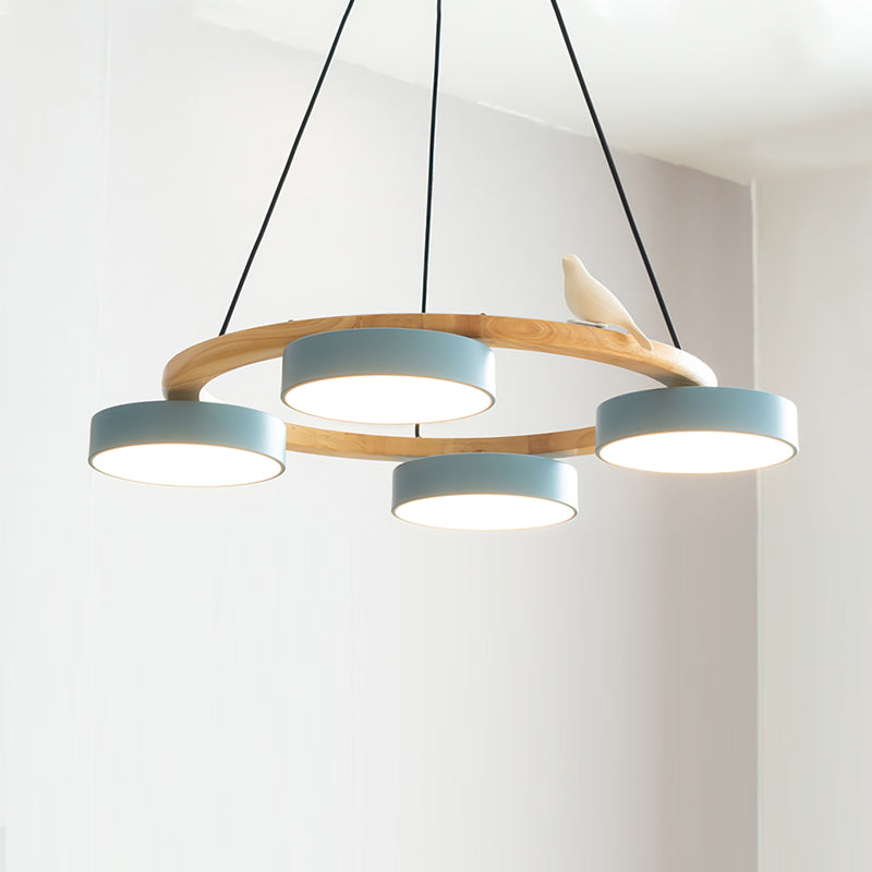Ring Chandelier with Bird Detail | Pendant Light