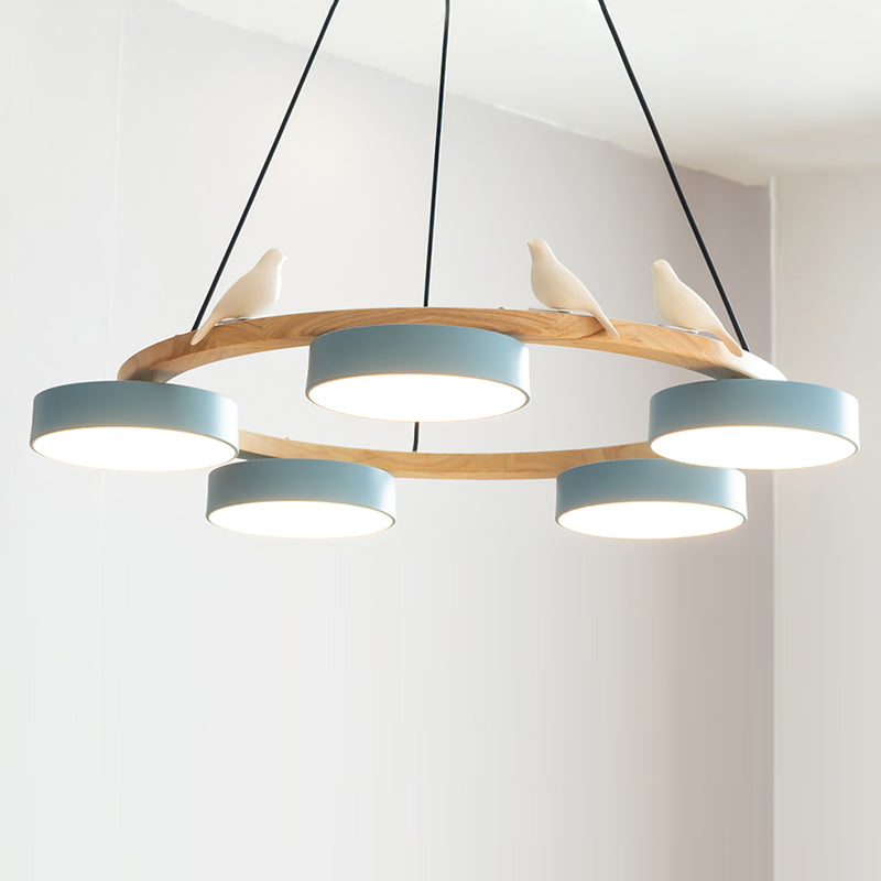 Ring Chandelier with Bird Detail | Pendant Light