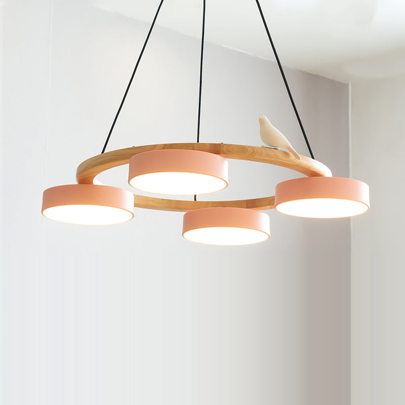 Ring Chandelier with Bird Detail | Pendant Light