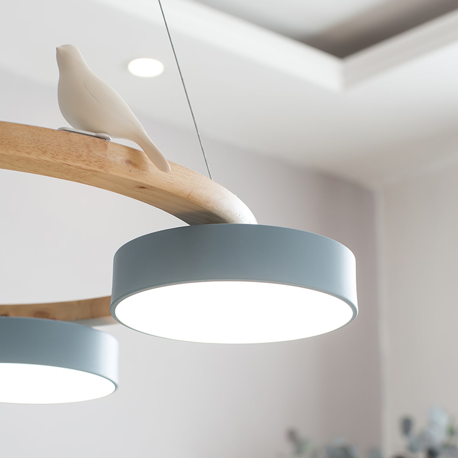 Ring Chandelier with Bird Detail | Pendant Light