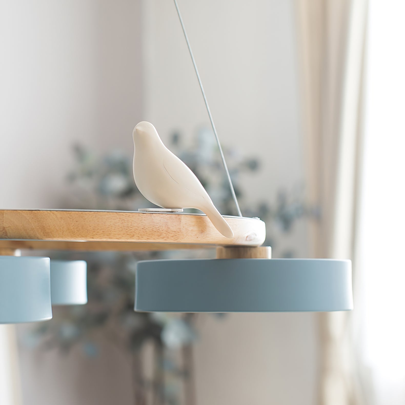 Ring Chandelier with Bird Detail | Pendant Light